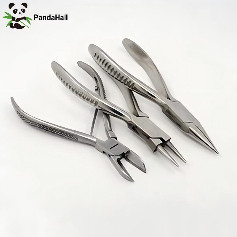 Jewelry Making Pliers Set - PandaHall 3 stks/set Koolstofstaal Zijkniptang Naaldneus