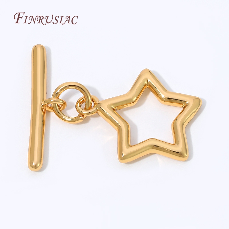 Toggle Clasp Gold - 18K verguld holle ster OT-knoopsluiting, rechte