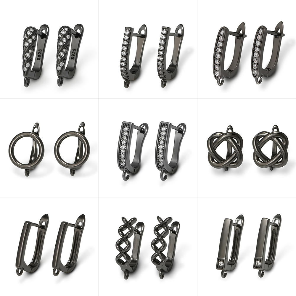 Jewelry Making Earring Supplies - YANASI 1 paar pistoolzwarte messing oorbellenhaken