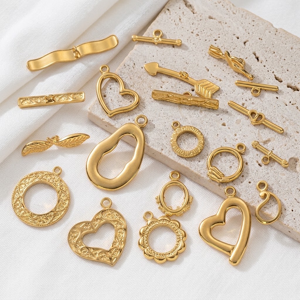 Toggle Clasp Gold - 5Set/Lot RVS Gouden Toggle OT Sluitingen