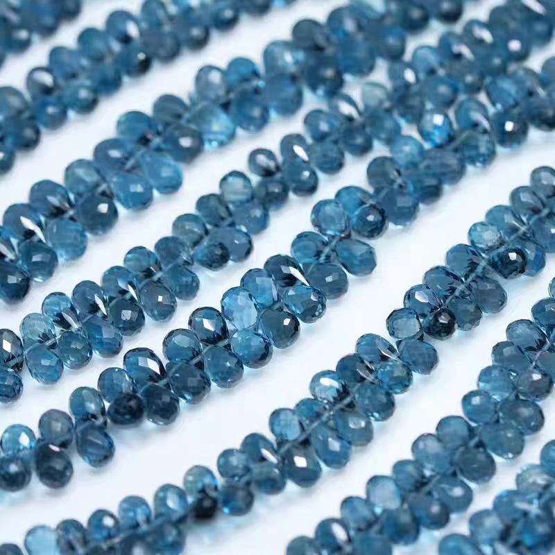 Jewelry Making London - 6A London blue Topaz drop facet