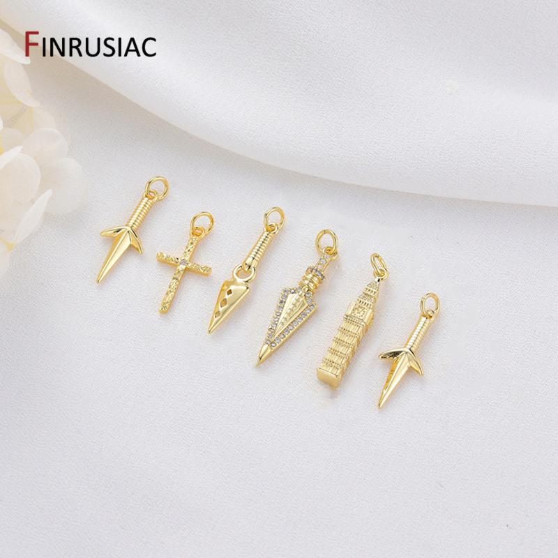 Jewelry Making London - 14K verguld messing kruis/London Monument hangers