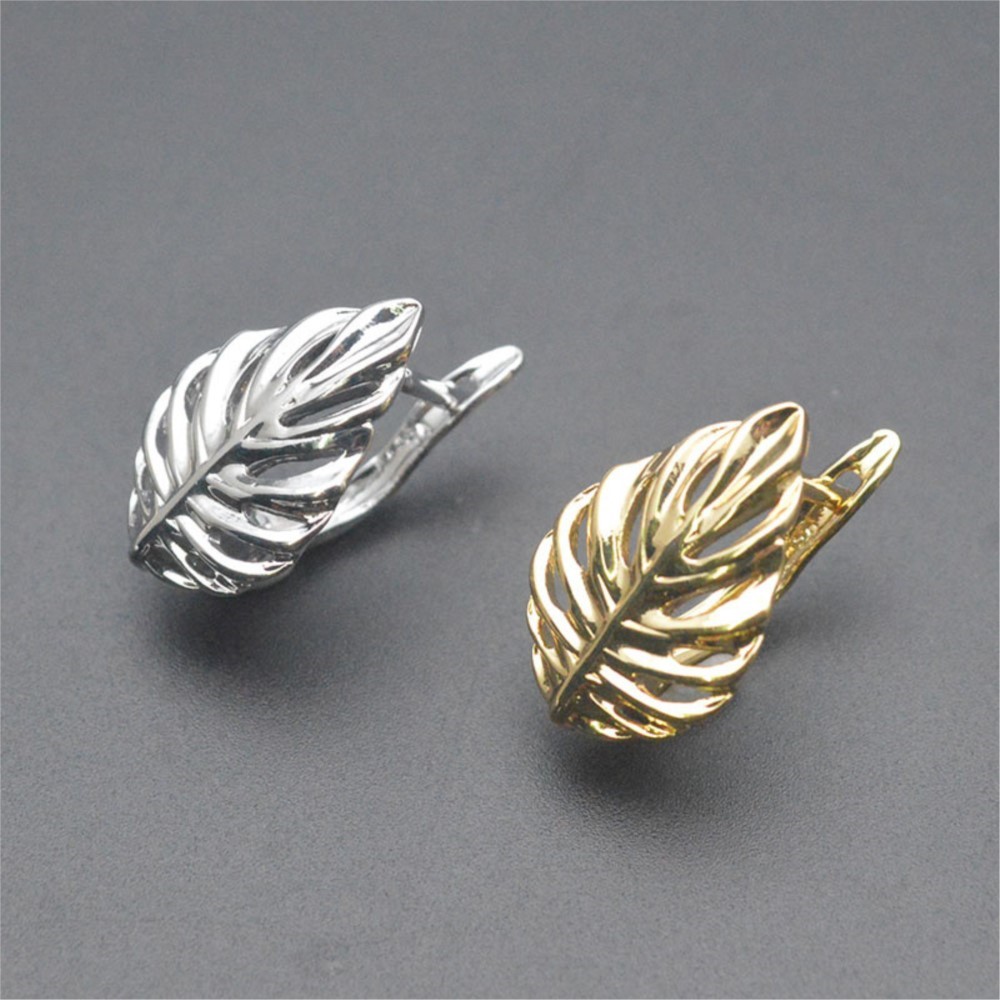 Jewelry Making Earring Supplies - 1/2 Stuks 18K Verguld Messing Bladvormige