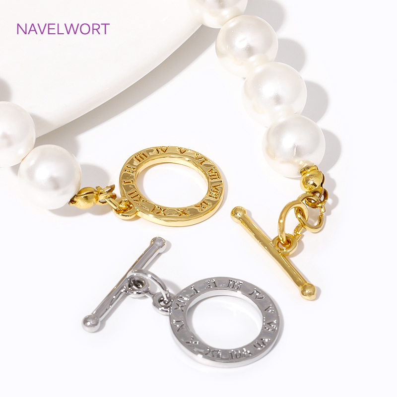 Toggle Clasp Gold - 18K vergulde ronde OT sluiting connectoren,
