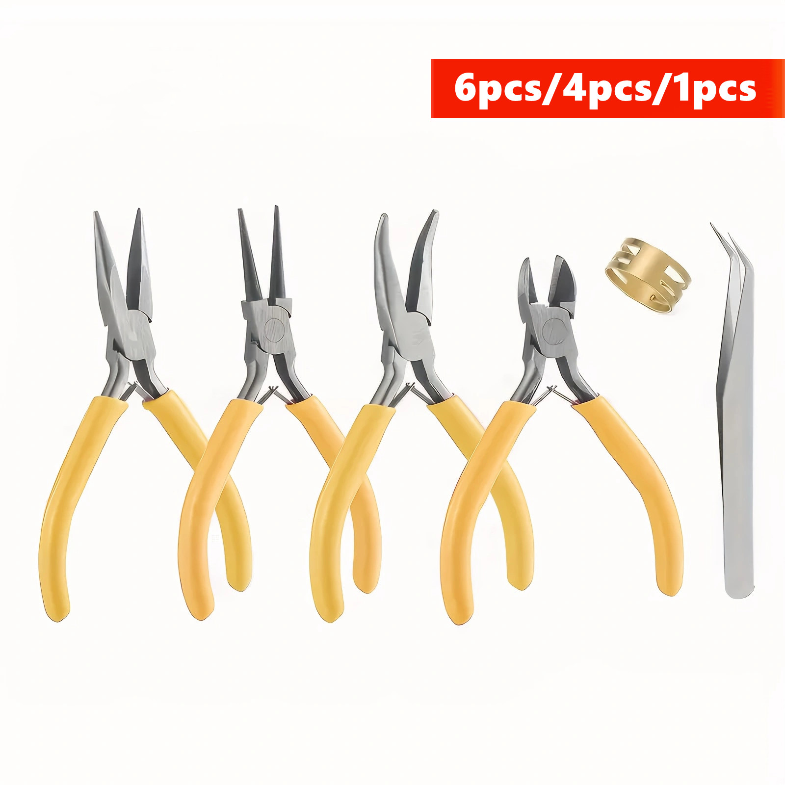 6/4/1 stuks gele tangenset voo - Jewelry Making Pliers Set recensie en prijs