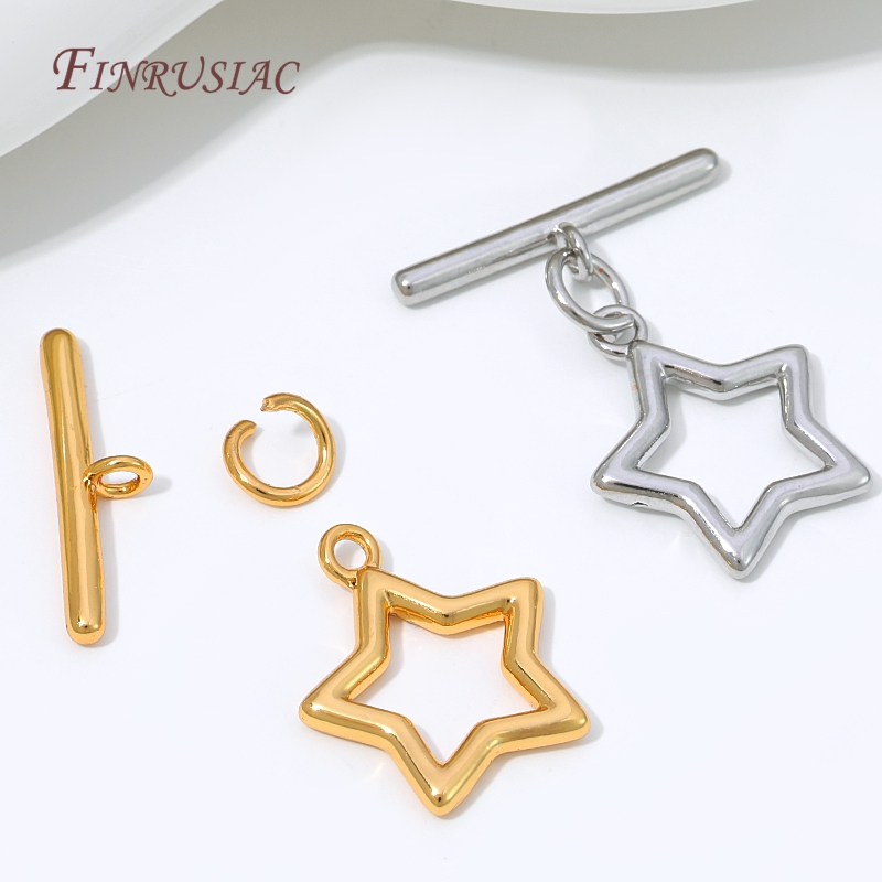 18K verguld holle ster OT-knoo - Toggle Clasp Gold recensie en prijs