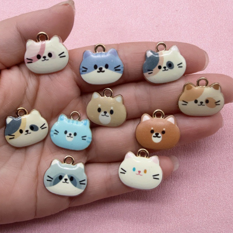 12 stuks bedrukte kattenkop le - Jewelry Making Factory recensie en prijs